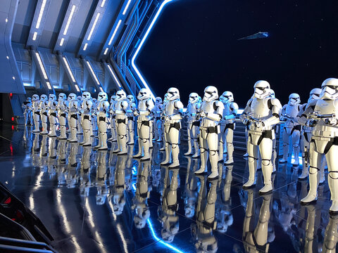  Storm Troopers at the Rise of the Resistance Star Wars ride
