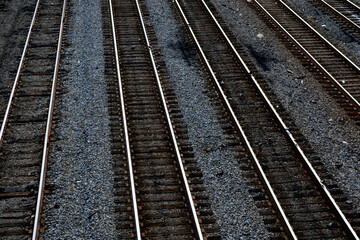 Fototapeta na wymiar Railroad Tracks in the City