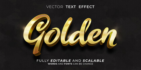 Fototapeta na wymiar Editable text effect Golden effect text style concept