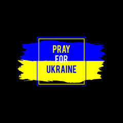 Pray for Ukraine, Ukraine flag praying concept vector illustration. Pray For Ukraine war 
