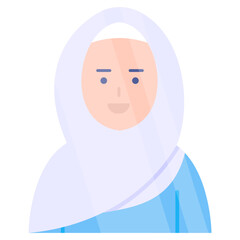 Editable design icon of hijab girl

