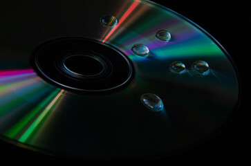 cd with water drops 