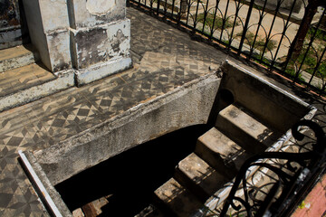Ancient stairs of a pantheon in the General Cemetery of southern Caracas, Venezuela