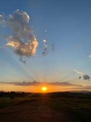 sunset in the desert