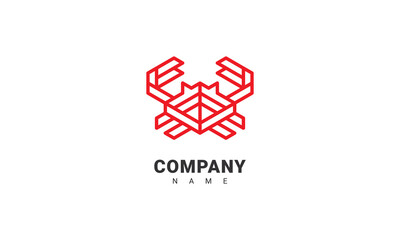 company & restaurant template crab logo - obrazy, fototapety, plakaty
