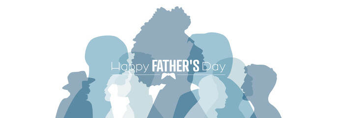 Naklejka premium Happy Father's Day card. Flat vector illustration.