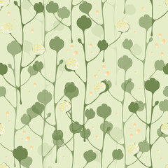 seamless green hand draw  tree background , greeting card for kids