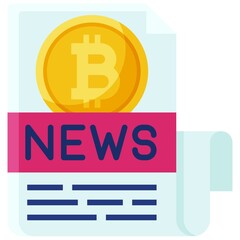 Obraz premium News icon, Bitcoin related vector illustration
