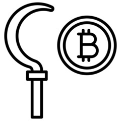 Yield farming icon, Bitcoin related vector illustration