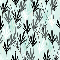 seamless mixed hand draw leaves background , greeting card
