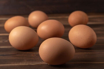 eggs on wooden table