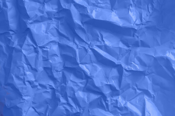 Blank blue wrinkled crumpled paper texture
