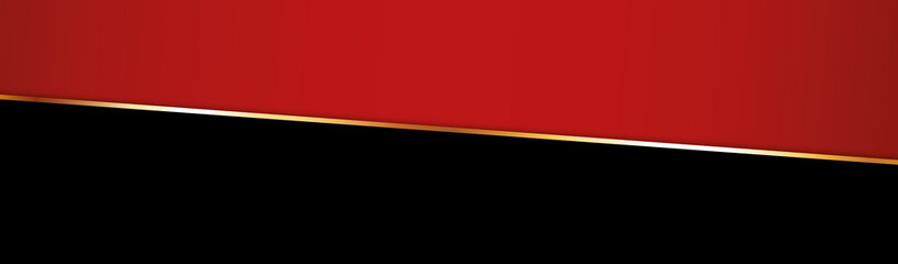red colored ribbon banner with gold frame on black background
