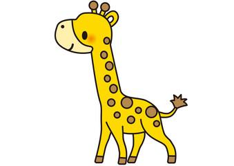 キリン,きりん,麒麟,動物,動物園,かわいい,可愛い,デフォルメ,単品,野生動物,草食動物,哺乳類,大型動物,アフリカ,子供向け,アニマル,キャラクター,生物,飼育,生き物,サファリパーク,アイコン,イラスト