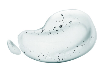 Cosmetic gray gel smudge texture isolated on white background