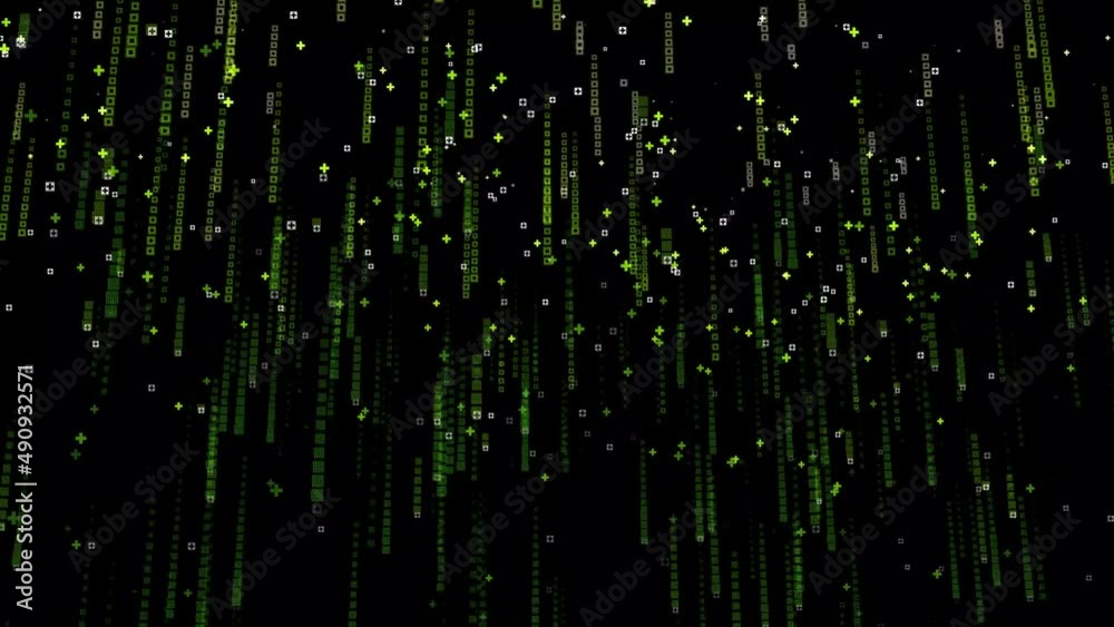 Poster matrix code background green alphabet matrix rain - loop