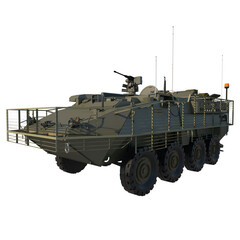 Fototapeta premium armored personnel carrier 2- Perspective F view white background 3D Rendering Ilustracion 3D