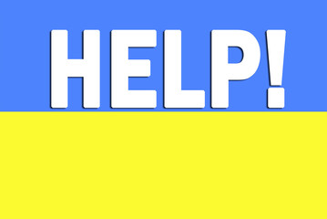 Ukrainian flag with the word 