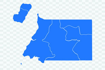 Equatorial Guinea Map blue Color on Backgound png
