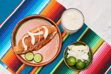 Torta ahogada, traditional dish from Guadalajara, Jalisco.
