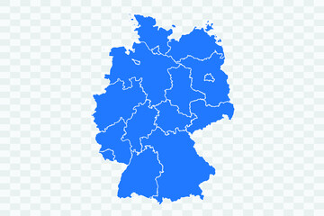 Germany Map blue Color on Backgound png
