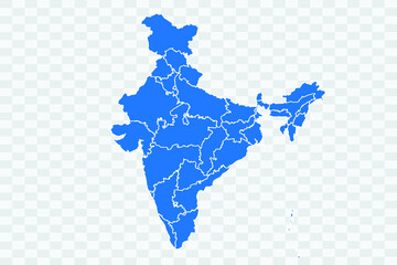  India Map  blue Color on Backgound png