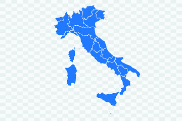 Italy Map blue Color on Backgound png