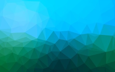 Light Blue, Green vector shining triangular background.