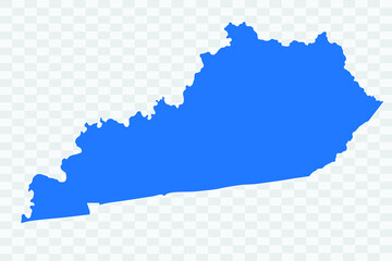 KENTUCKY Map blue Color on Backgound png