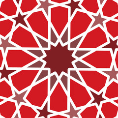 Red Islamic Geometric Background