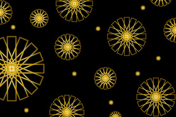 Abstract Golden Geometric Ornamen Background