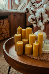Handmade wax candles. Natural bee products.