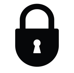 Icon of locked on white background. Padlock Security icon. Pin Locked Icon