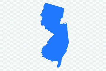NEW JERSEY Map blue Color on Backgound png