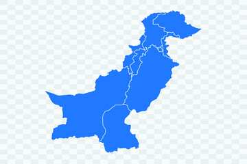 Pakistan Map blue Color on Backgound png