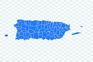 Puerto Rico Map blue Color on Backgound png