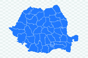 Romania Map blue Color on Backgound png