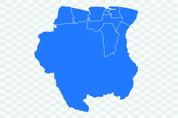 Suriname Map blue Color on Backgound png