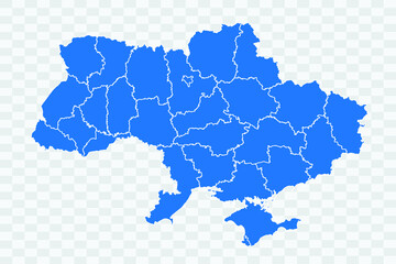 Ukraine Map blue Color on Backgound png