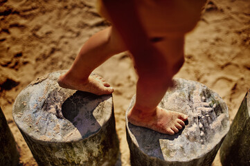 children feet barefoot