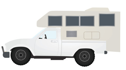 Saloon trailer vehicle. vector illustration