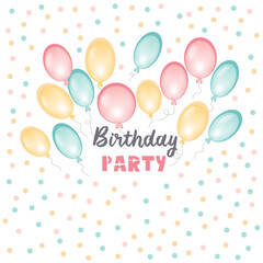 happy birthday card with balloons