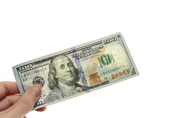 United states hundred dollars money bill. Counterfeit money concept. One hundred American dollars. 100. New sample money.
