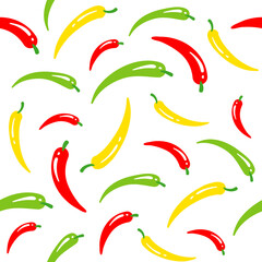 Seamless pattern with chilli peppers. Vector illustration EPS 10