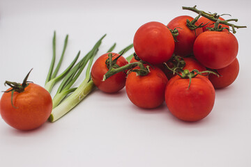 Cherry tomatoes and green onions
