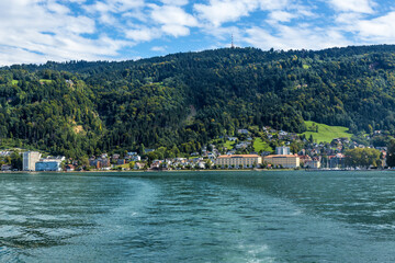 Fototapeta na wymiar Bregenz, Austria. Scenic view of the city from Lake Constance