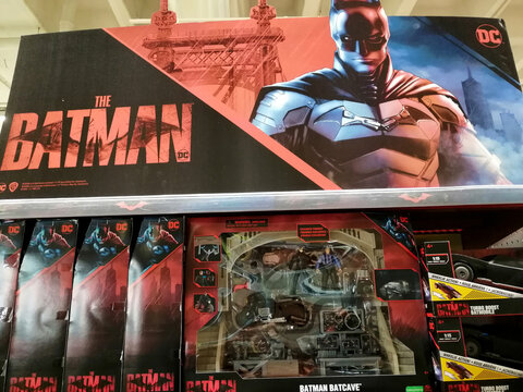 Batman toy display stand in a supermarket	
