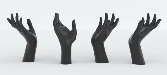 Fotobehang 3D illustration of hand models suitable for product placement, showing hands holding or touching something. © local_doctor