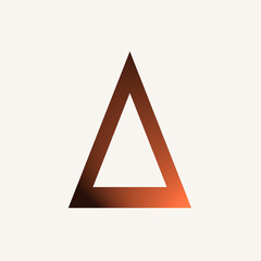 Triangle pattern for logo or illustration. Orange triangle. Design and logo. Geometric shape. Orange triangle with light effect.