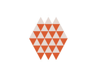 Triangles pattern in orange and beige. Geometric illustration for logo or decoration. Art and graphic ressource. Art, illustration and wallpaper.